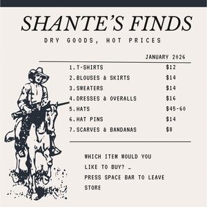 🤠🐴 Shante’s General Prices